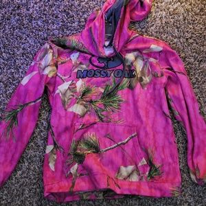 Large mossy oak pink camo hoodie